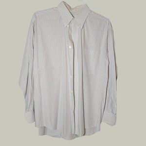 Valentino Uomo Pinstripe Dress Shirt  Size US Mens 16-33  Blue White Yellow Tan